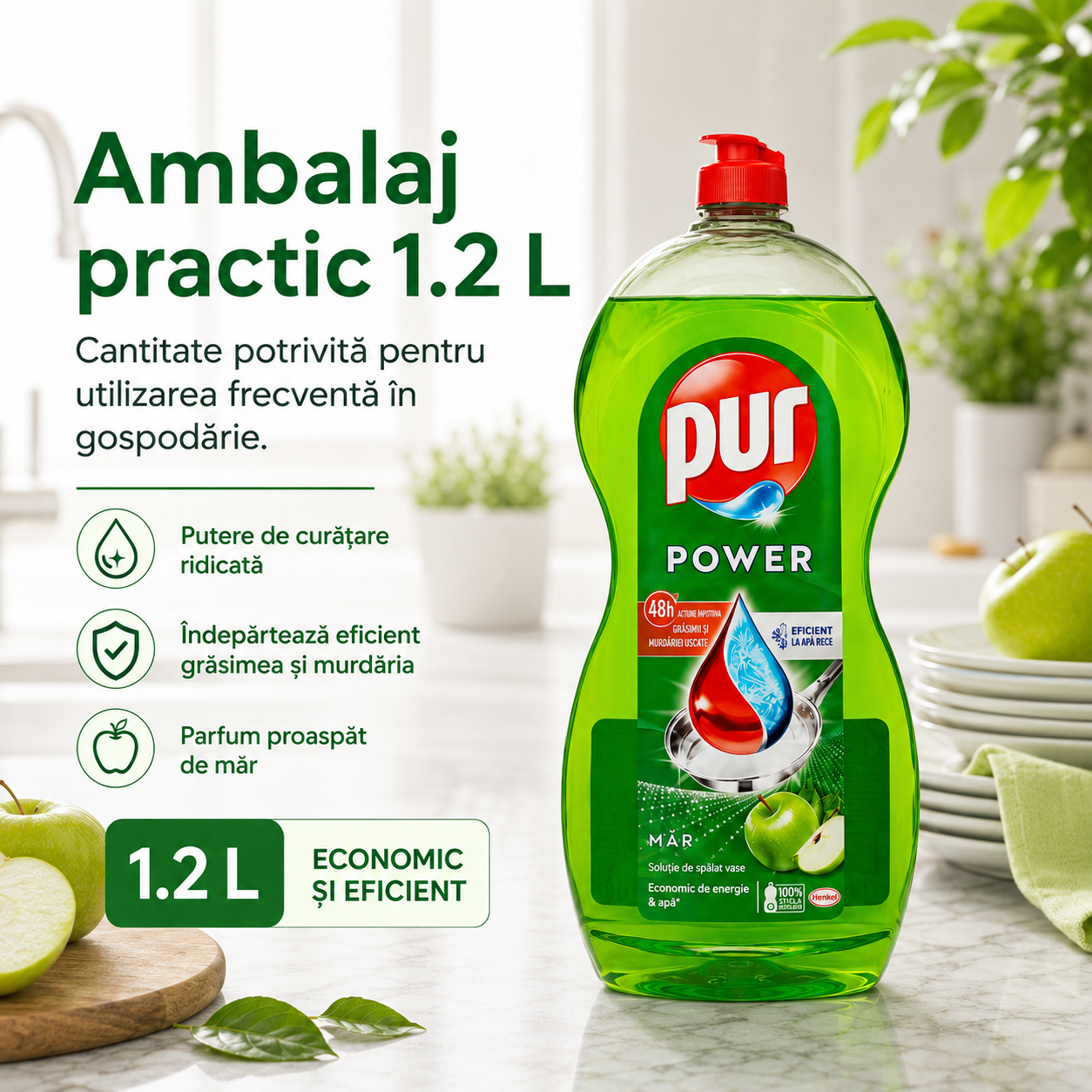 Pur Power Măr Detergent de Vase 1.2 L [5]