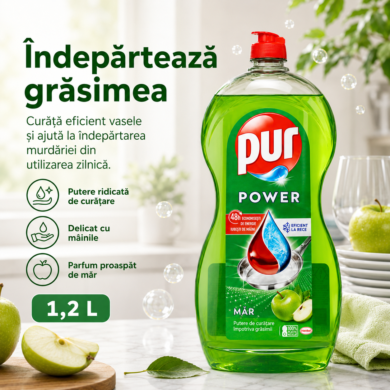 Pur Power Măr Detergent de Vase 1.2 L [2]