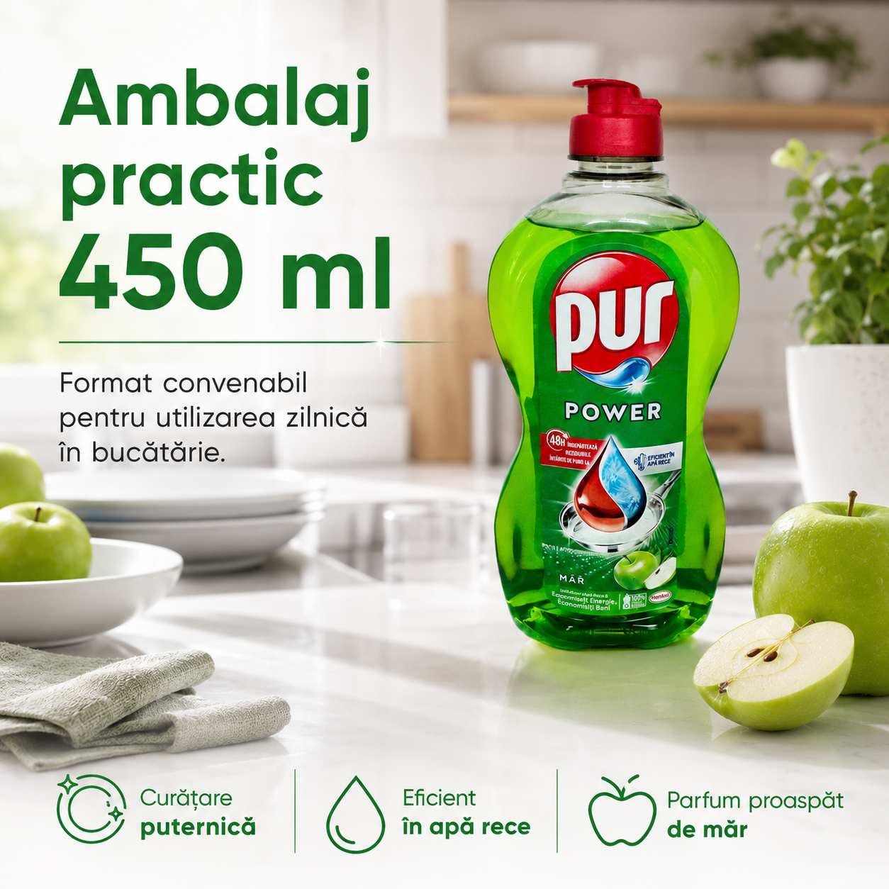 Pur Power Măr Detergent de Vase 450 ml [5]