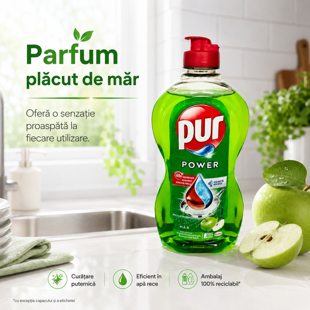 Pur Power Măr Detergent de Vase 450 ml [3]