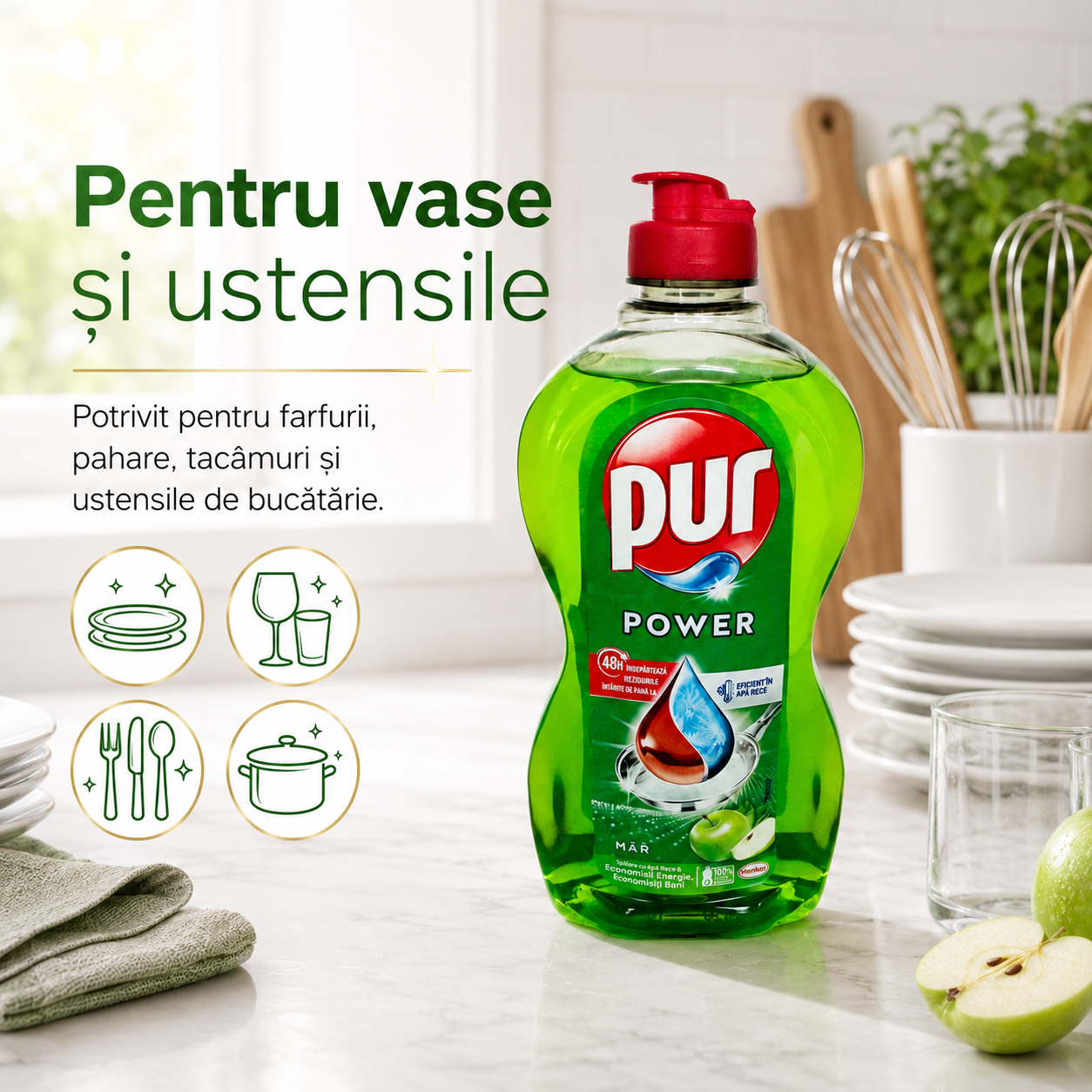 Pur Power Măr Detergent de Vase 450 ml [4]