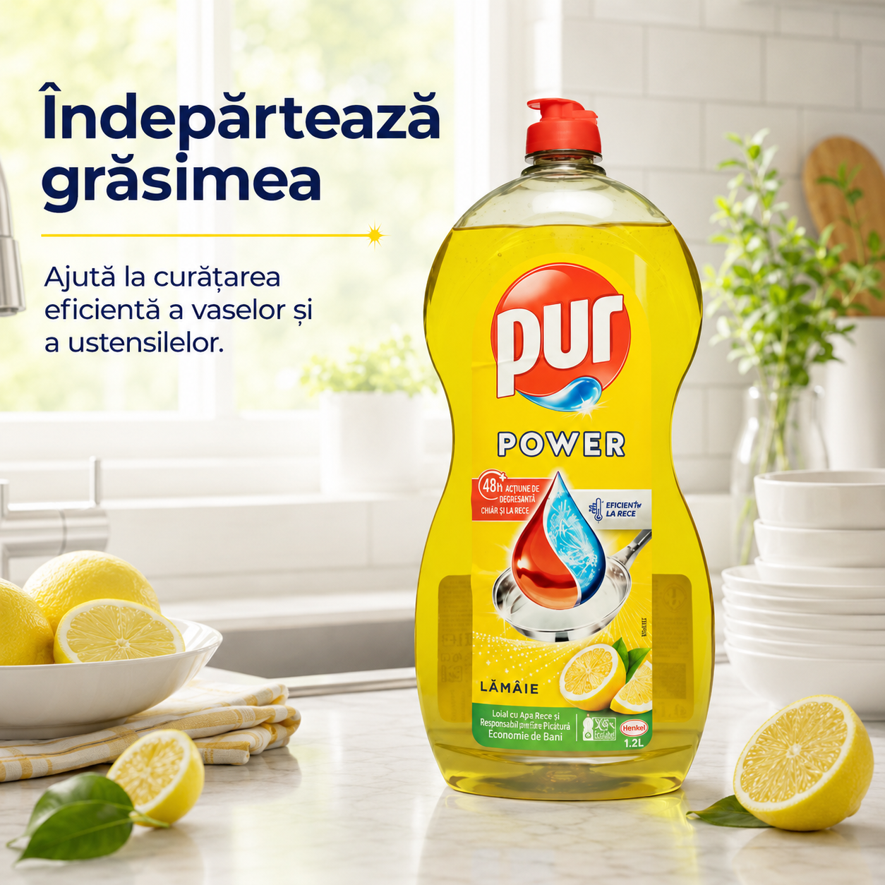 Pur Power Lămâie Detergent de Vase 1.2 L [2]