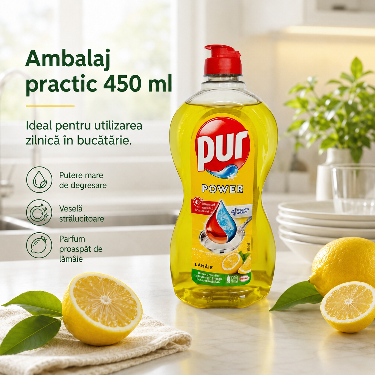 Pur Power Lămâie Detergent de Vase 450 ml [5]