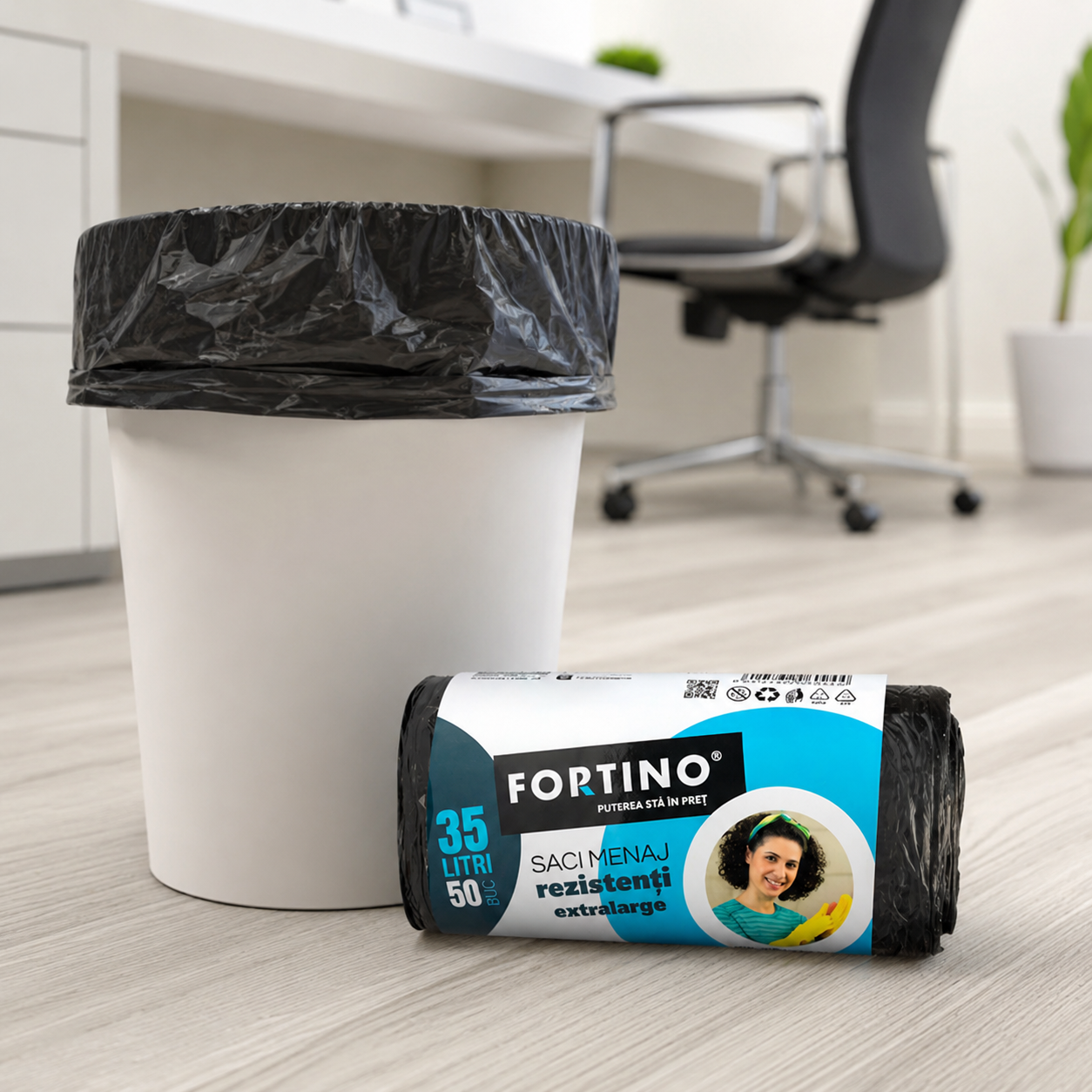 Fortino Saci Menajeri Rezistenți Extralarge 35 L 50 Bucăți Negri [2]