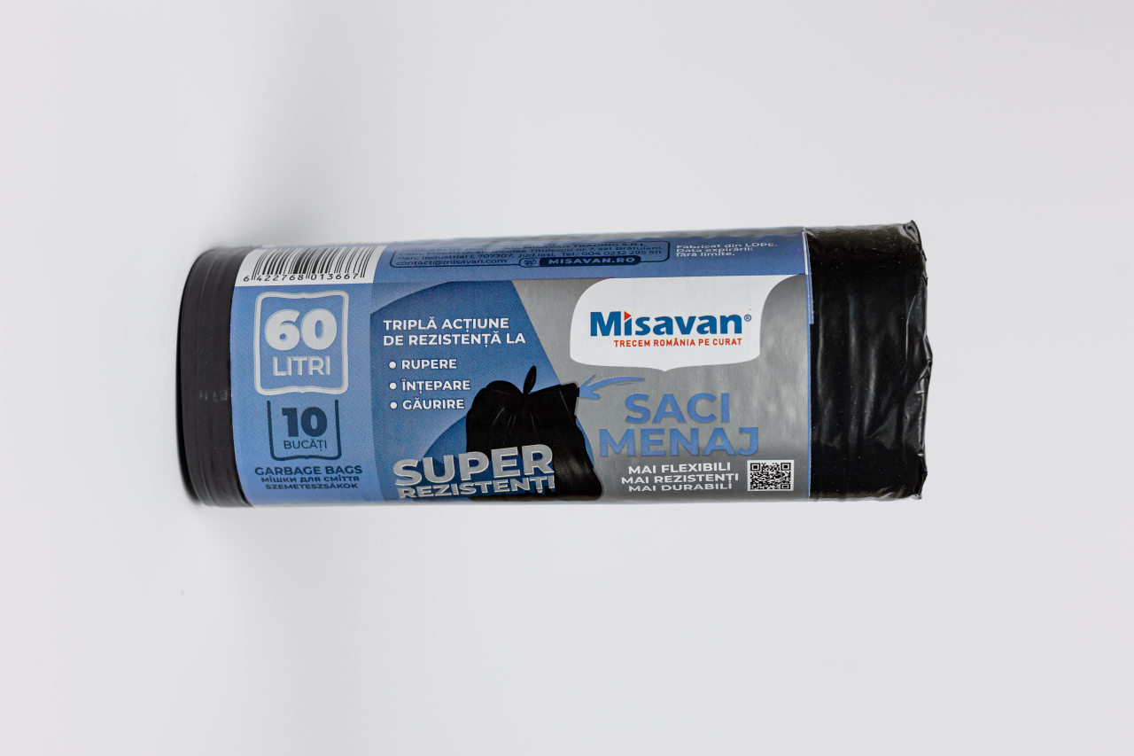 Saci menajeri Misavan 60l, 10 buc, negru [2]