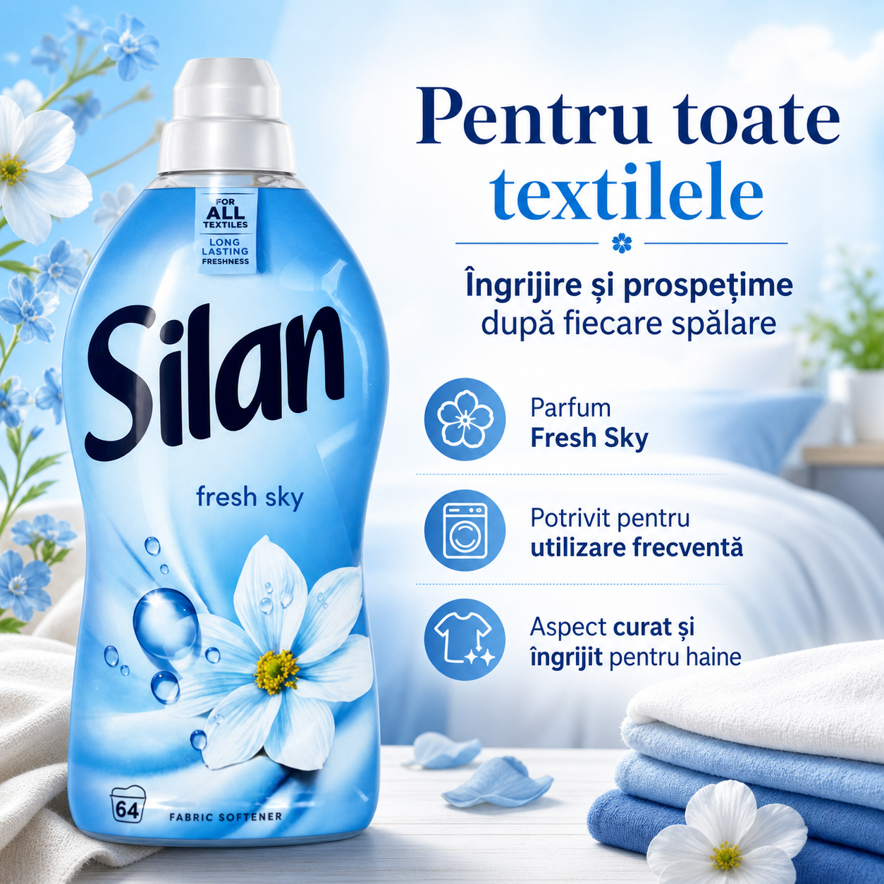 Silan Fresh Sky Balsam de Rufe 1.408 L 64 Spălări [3]