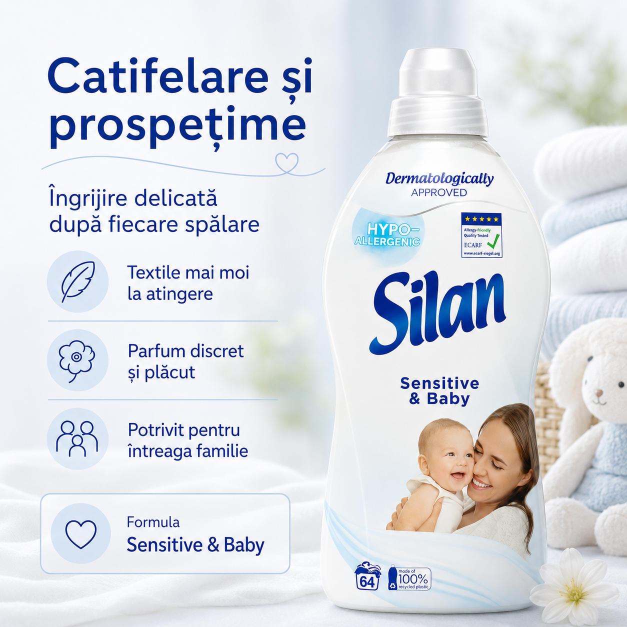 Silan Sensitive & Baby Balsam de Rufe 1.408 L 64 Spălări [4]