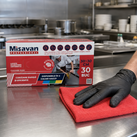 Lavete & bureți - Misavan Professional Lavete Universale Microfibră 30x30 cm Set 30 Bucăți Culori HACCP
