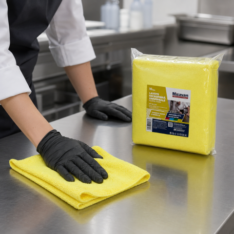 Lavete & bureți - Misavan Professional Lavete Microfibră Universale 40x40 cm Set 10 Bucăți Culori HACCP