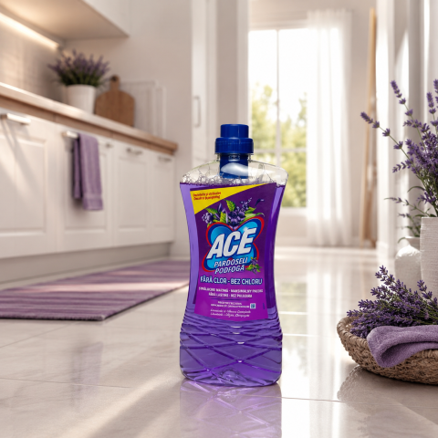 Soluții pardoseli & covoare - ACE Detergent pentru Pardoseli cu Parfum de Lavandă 1 L