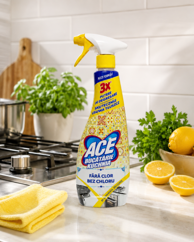 Soluții curățare bucătărie - ACE Spray Degresant pentru Bucătărie Fără Clor 750 ml