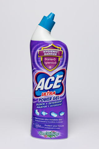 Produse curatare baie - Ace Ultra Power Gel, inalbitor si degresant, Floral, 750 ml