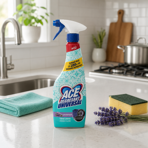 Curățenie bucătărie - ACE Degresant Universal Spray cu Parfum de Lavandă 650 ml