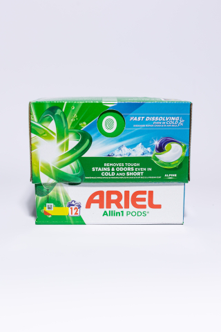 Detergenți și balsam rufe - Ariel All in One Pods Alpine, detergent automat de rufe, capsule, 12 buc