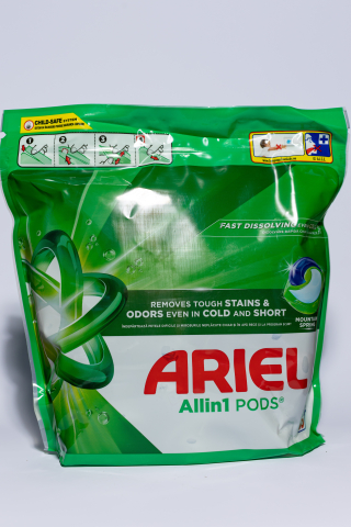 Detergenți și balsam rufe - Ariel All in One Pods Mountain Spring, detergent automat de rufe, capsule, 65 buc