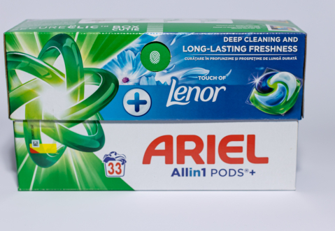 Detergenți și balsam rufe - Ariel All in One Pods Touch of Lenor Fresh Air, detergent automat de rufe, capsule, 33 buc