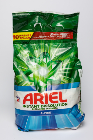 Detergent de rufe pudra - Ariel Alpine, detergent automat de rufe, pudra, 40 spalari, 2.6 kg