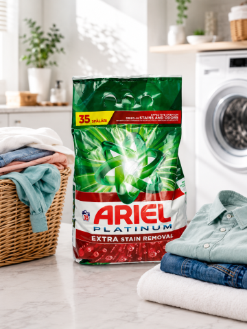 Detergent rufe pudră - Ariel Platinum Extra Stain Removal Detergent Automat de Rufe Pudra 35 Spalari 2.27 kg