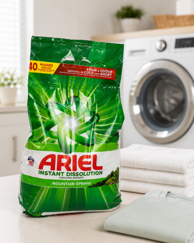 Detergent rufe pudră - Ariel Instant Dissolution Mountain Spring Detergent Automat de Rufe Pudra 40 Spalari 2.6 kg