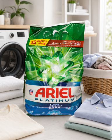 Detergent rufe pudră - Ariel Platinum Touch of Lenor Detergent Automat de Rufe Pudra 35 Spalari 2.27 kg