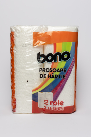 Prosoape de hartie si servetele - Bono, prosop hartie bucatarie, 2 straturi, 2 role