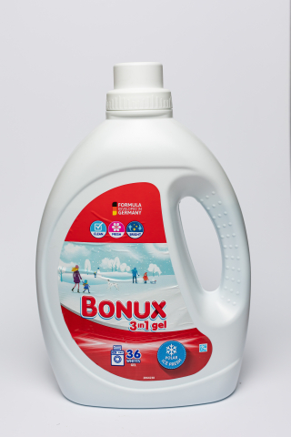 Detergent  rufe lichid - Bonux 3 in 1 Polar Ice Fresh, detergent automat de rufe, gel, 36 spalari, 1.8 L