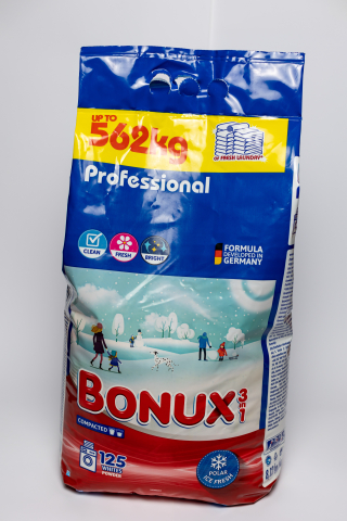 Detergenți și balsam rufe - Bonux 3 in 1 Professional Polar Ice Fresh, detergent automat de rufe, pudra, 125 spalari, 8.12 kg