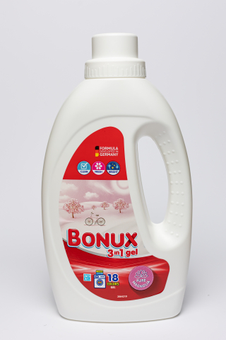 Detergent  rufe lichid - Bonux 3 in 1 Pure Magnolia, detergent automat de rufe, gel, 18 spalari, 900 ml