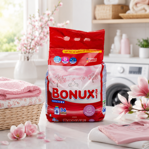 Detergent rufe pudră - Bonux 3 în 1 Pure Magnolia Detergent Automat de Rufe Pudră 36 Spălări 2.34 kg