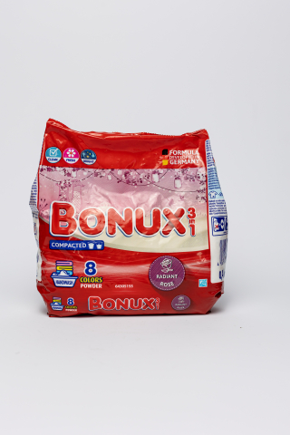 Detergenți și balsam rufe - BONUX 3 in 1 Radiant Rose Color, detergent manual de rufe, pudra, 8 spalari, 400 g