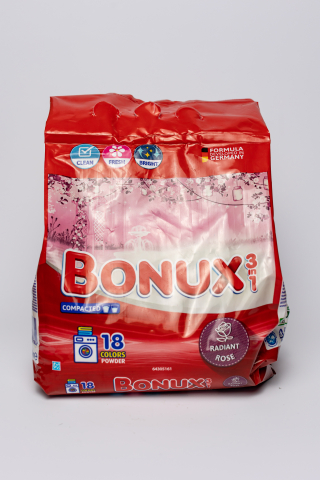 Detergenți și balsam rufe - Bonux 3 in 1 Radiant Rose, detergent automat de rufe, pudra, 18 spalari, 1.17 kg