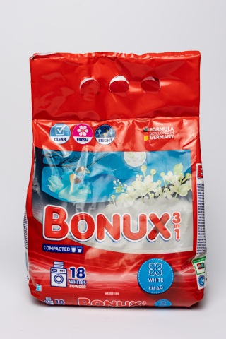 Detergenți și balsam rufe - Bonux 3 in 1 White Lilac, detergent automat de rufe, pudra, 18 spalari, 1.17 kg