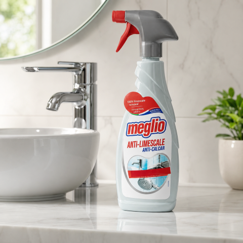 Solutii anti-calcar - Meglio Spray Detergent Anticalcar pentru Baie 650 ml