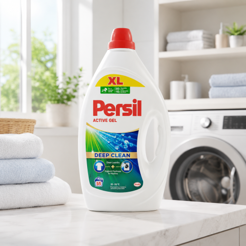 Detergent  rufe lichid - Persil Active Gel Deep Clean Detergent Lichid Rufe 2.475 L 55 Spălări