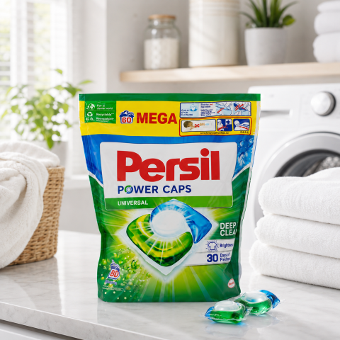 Capsule detergent rufe - Persil Power Caps Universal Capsule Detergent 60 Bucăți