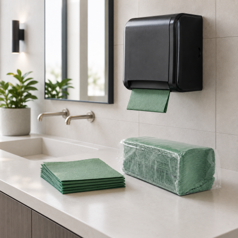 Prosoape hârtie pliate - Misavan Prosoape Hârtie Pliante V Standard Verde 1 Strat 180 Bucăți Set Bax 20 Seturi