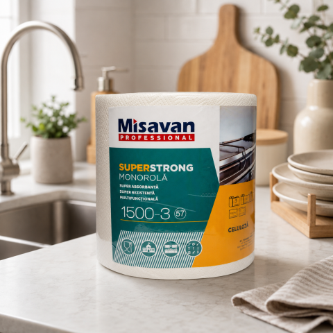 Prosoape hârtie rolă - Misavan Professional Super Strong Prosop Hârtie Monorolă 3 Straturi 527 Foi