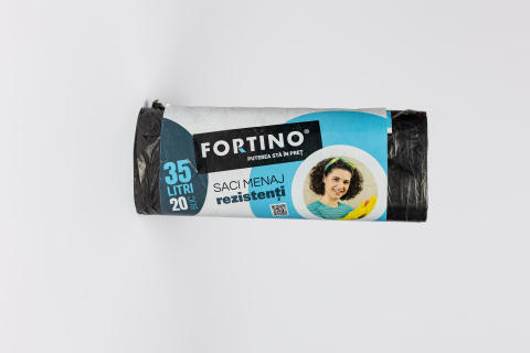 Accesorii curatenie - Saci menajeri Fortino 35l, 20 buc/set, negri