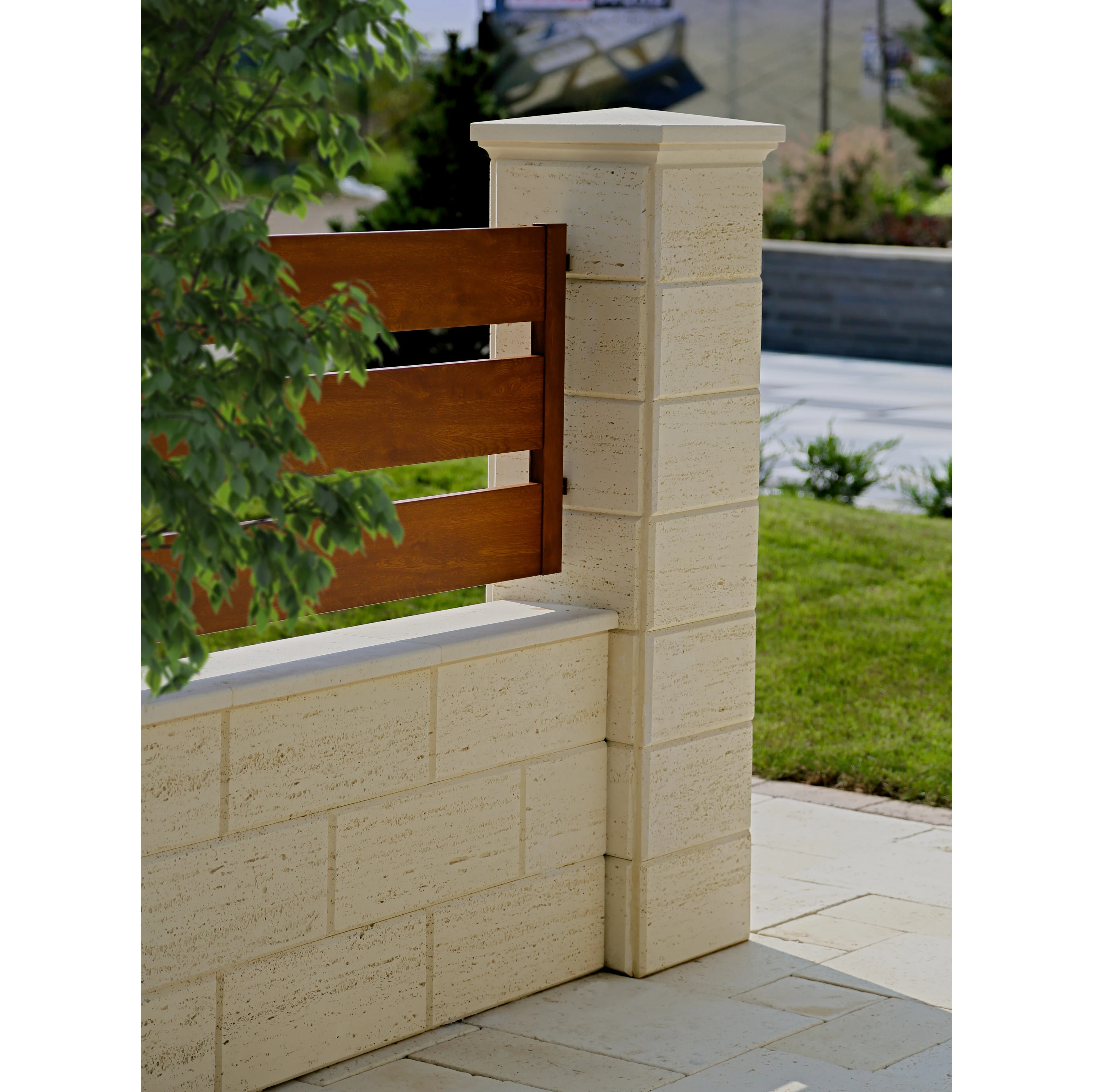 Boltar din beton pentru gard Traverstone Block, smoke 200 x 200 x 200 mm [2]