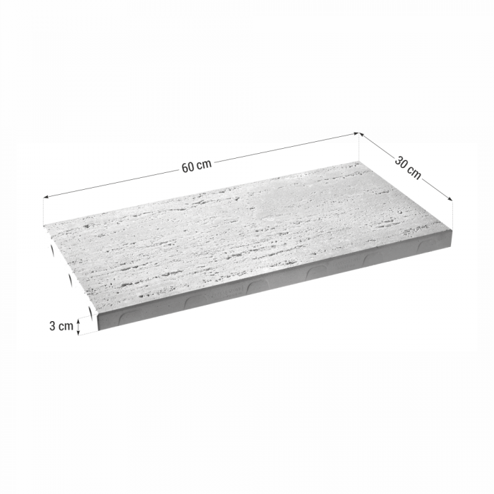 Dala pavaj beton Traverstone, dreptunghi 600x300, white 3cm [1]