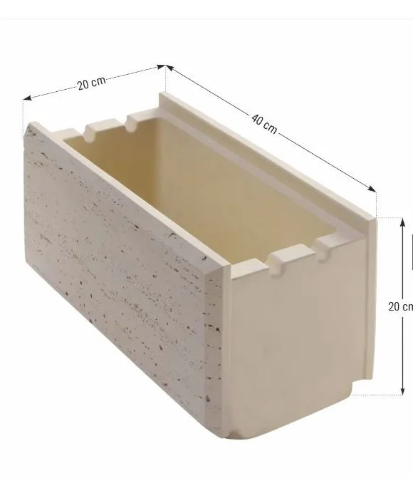 Boltari gard Traverstone - Boltar din beton pentru gard Traverstone Block, smoke 400 x 200 x 200 mm
