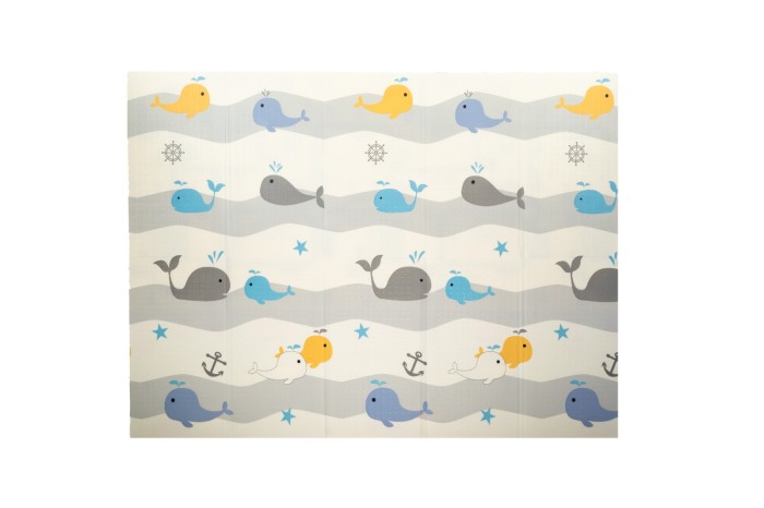 Covor joaca pliabil doua fete 2000x1800x10 mm, balena/oras [4]