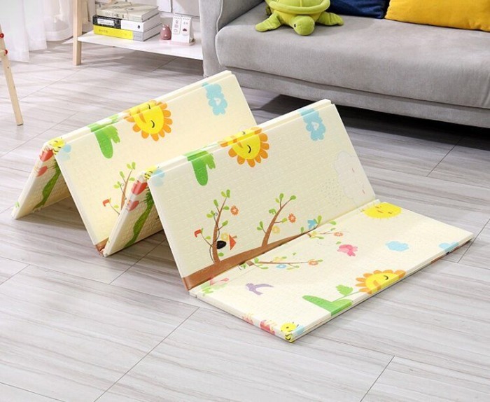 Covor joaca pliabil doua fete 2000x1800x10 mm, girafa masuratoare/padure [5]