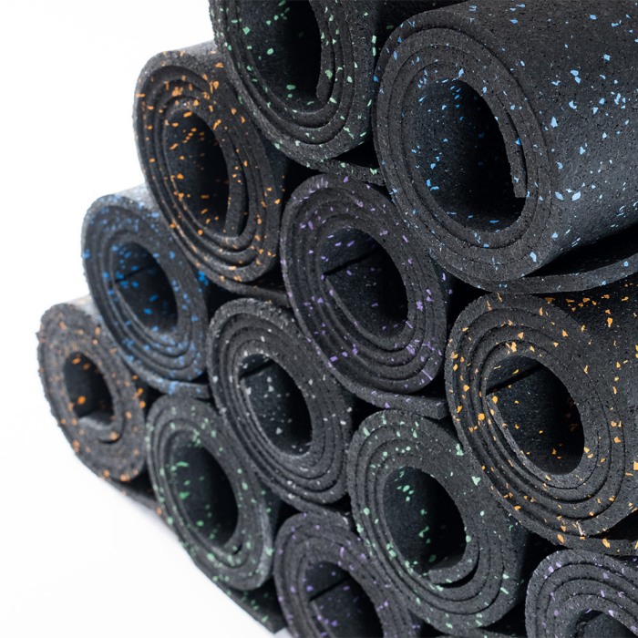 Pardoseala sport din cauciuc premium la rolă de 12.5 mp, grosime 6mm, negru + 10 % EPDM verde neon [3]