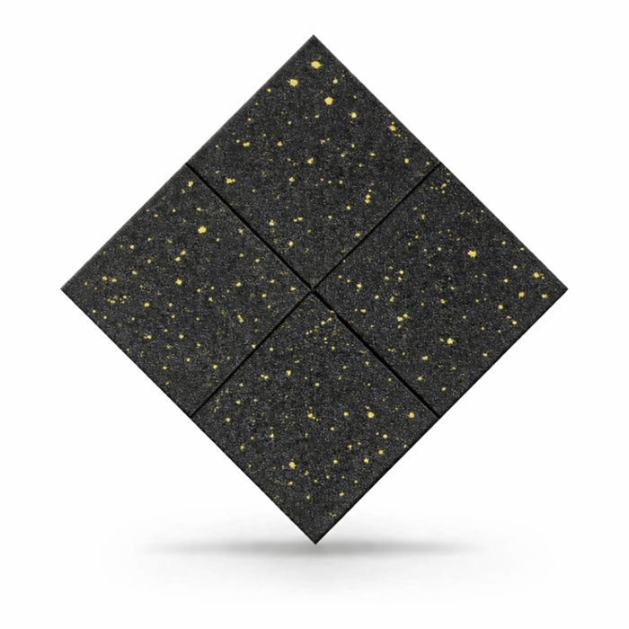 Pavele cauciuc plane Fitness 1000x1000x25 mm + 10% EPDM galben [3]