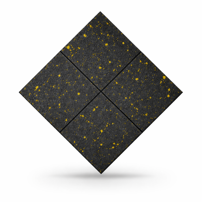 Pavele cauciuc plane Fitness 1000x1000x25 mm + 10% EPDM galben [2]