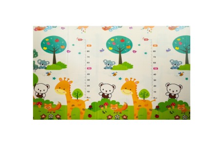 Camera copilului - Covor joaca pliabil doua fete 2000x1800x10 mm, girafa masuratoare/padure