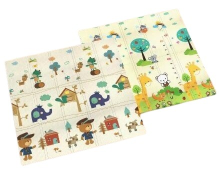 Covor joaca pliabil doua fete 2000x1800x10 mm, girafa masuratoare/padure [7]