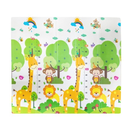 Covor joaca pliabil doua fete 2000x1800x10 mm, oras/girafa masuratoare [6]