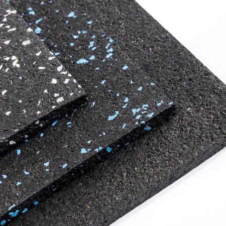 Role cauciuc - Pardoseala sport din cauciuc premium la rolă de 12.5 mp, grosime 6mm, negru + 10 % EPDM albastru